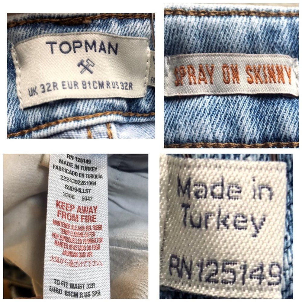 Topman x Hermès Spray On Skinny Bleach Wash Jeans - Picture 8 of 8